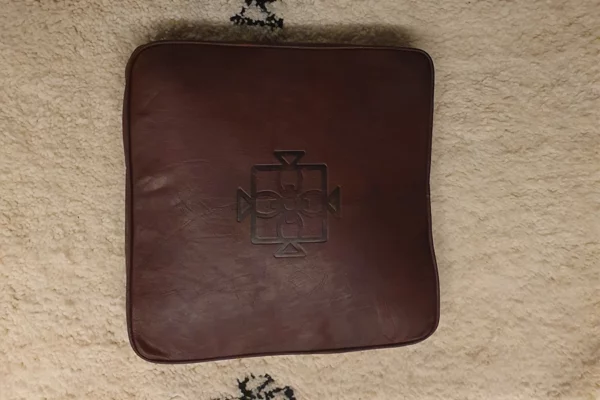 Cojín de asiento de cuero A fleur de Rance